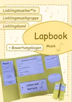 Vorschau - Stundenentwürfe - Lapbook Musik - Lieblingssänger / Lieblingsmusiker / Lieblingsband / Lieblingsmusikgruppe - Inkl. Bewertungsbogen! - Deckblatt