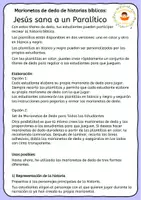 Vista previa - Manualidades / Dibujos para colorear - Jesús sana a un Paralítico - Marionetas de dedo de historias bíblicas - página 1