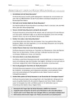 Vorschau - Arbeitsblätter - AB mit Fragen zum Thema "Rocky Mountains" + Lösungsblatt - Seite 1