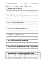 Vorschau - Arbeitsblätter - AB mit Fragen zum Thema "Rocky Mountains" + Lösungsblatt - Deckblatt