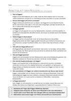 Vorschau - Arbeitsblätter - AB mit Fragen zum Thema "Roggen" + Lösungsblatt - Seite 1