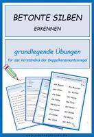 Vorschau - Arbeitsblätter - Deutsch: betonte Silben erkennen - Deckblatt
