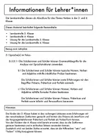 Vorschau - Test - VERBEN (3. und 4. Schulstufe) Lernkontrolle - Seite 1