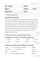 Vorschau - Test - VERBEN (3. und 4. Schulstufe) Lernkontrolle - Seite 2