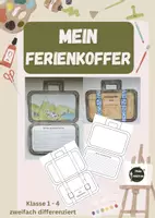 Vorschau - Mal- und Bastelvorlagen - Mein Ferienkoffer, Ferien, Kunstunterricht, Sommerferien - Deckblatt