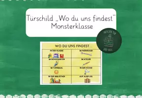 Vorschau - Merkblätter - Türschild "Wo wir sind" Monsterklasse - Deckblatt
