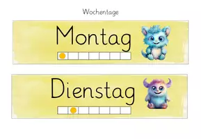 Vorschau - Merkblätter - Wochentage/Days of the week Monsterklasse - Seite 2