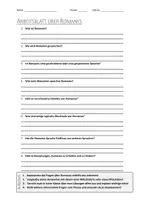 Vorschau - Arbeitsblätter - AB mit Fragen zum Thema "Romanes" + Lösungsblatt - Deckblatt
