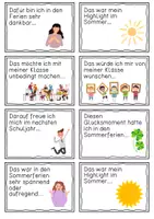 Vorschau - Aufgabenkarten - Reflexionskarten Ferien - Deckblatt