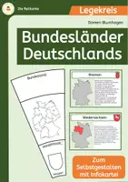 Vorschau - Arbeitsblätter - Deutsche Bundesländer - Legekreis zum Selbstgestalten mit Infokarten - Deckblatt