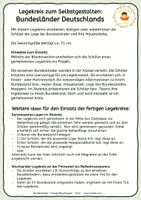 Vorschau - Arbeitsblätter - Deutsche Bundesländer - Legekreis zum Selbstgestalten mit Infokarten - Seite 1