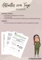 Vorschau - Stundenentwürfe - Aktuelles vom Tage - Schlagzeilen formulieren - Deckblatt
