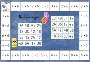 Vorschau - Spiele - Würfelspiel Rechenbingo Multiplikation u. Division: 6er-Reihe - Seite 2