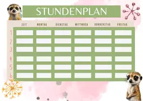 Vorschau - Mal- und Bastelvorlagen - Stundenplan für die Erdmännchenklasse - Seite 3