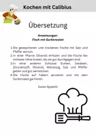 Vorschau - Arbeitsblätter - Kochen mit Calibius: Modus operandi - Fisch mit Gurkensalat - Mit Übersetzung - Seite 3