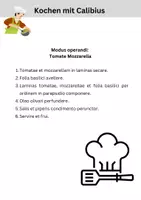 Vorschau - Arbeitsblätter - Kochen mit Calibius: Modus operandi - Tomate Mozzarella - Mit Übersetzung - Seite 2