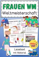 Vorschau - Arbeitsblätter - Frauen Fußball WM / Lesetext mit Material - Deckblatt