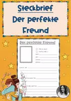 Vorschau - Arbeitsblätter - Der perfekte Freund - Steckbrief - Deckblatt