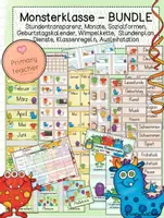Vorschau - Poster - BUNDLE: Monsterklasse / Klassentier Monster - Classroom Management - Deckblatt
