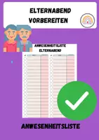 Vorschau - Lehrpläne/Lehrermaterial - Einen Elternabend vorbereiten - Anwesenheitsliste - Deckblatt