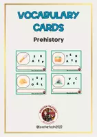 Vista previa - Tarjetas / Manipulativos - Vocabulary cards Prehistory - Portada