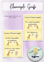 Vorschau - Poster - Klassenregeln Giraffe / Giraffenklasse - Deckblatt