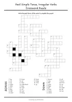Vista previa - Hojas de trabajo - Past Simple Irregular Verbs Crossword Puzzle - Portada