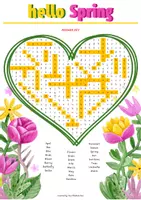 Vista previa - Hojas de trabajo - Spring Vocabulary Word Search Puzzle - página 1