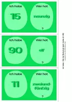 Vista previa - Juegos / Gamificación - Zahlen, Ich habe Wer hat Wortschatz Spiel - página 1