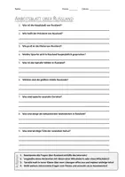 Vorschau - Arbeitsblätter - AB mit Fragen zum Thema "Russland" + Lösungsblatt + Mindmap + Infografiken - Deckblatt
