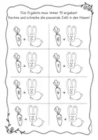 Vorschau - Arbeitsblätter - Ostern - immer 10, Rechnen ZR10 - Seite 3