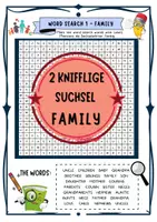Vorschau - Arbeitsblätter - Zwei Suchsel / word search Englisch family / relatives (Klasse 4 / 5 / 6 ) Quiz Spiel - Deckblatt