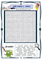 Vorschau - Arbeitsblätter - Zwei Suchsel / word search Englisch family / relatives (Klasse 4 / 5 / 6 ) Quiz Spiel - Seite 2