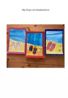 Vorschau - Mal- und Bastelvorlagen - Gestaltet FLIPFLOPS am Badestrand - Deckblatt
