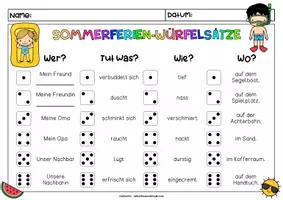 Vorschau - Arbeitsblätter - Lustige SOMMERFERIEN - Würfelsätze | Schreib- und Lesespaß! - Seite 3