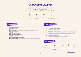 Aperçu - Préparation de séance / Séance complète - KIT À IMPRIMER ESCAPE GAME ENVIRONNEMENT - MISSION VALORIA - Page 3