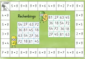 Vorschau - Spiele - Würfelspiel Rechenbingo Multiplikation u. Division: 9er-Reihe - Seite 3