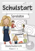 Vorschau - Aufgabenkarten - Spiralsätze | Schulstart | Abschreibkartei - Deckblatt