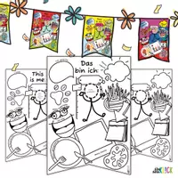 Vorschau - Arbeitsblätter - Steckbrief-Wimpelkette für den Schulanfang (DE/EN/blanko) - Seite 2