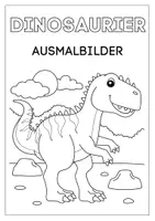Vorschau - Arbeitsblätter - Ausmalbilder Dinosaurier - Deckblatt
