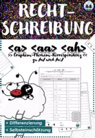 Vorschau - Arbeitsblätter - Rechtschreibung - a, aa, ah | /a/ /a:/ - Deckblatt