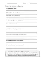 Vorschau - Arbeitsblätter - AB mit Fragen zum Thema "Samoa" + Lösungsblatt - Deckblatt