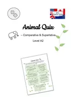 Aperçu - Feuilles d'exercices - Animal Quiz - Adjectives, Comparative Superlative - English - A2 - Page de couverture