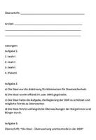 Vorschau - Arbeitsblätter - Die Stasi - Arbeitsblatt mit Lösungen - Seite 1