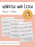 Vorschau - Arbeitsblätter - Würfeln und Lesen - Erstlesen Buchstaben und Silben - Deckblatt