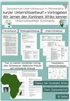 Vorschau - Stundenentwürfe - Sachunterricht - Kontinente Afrika - Unterrichtsentwurf - Deckblatt
