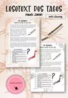 Vorschau - Arbeitsblätter - DEUTSCH - Lesetext des Tages - Paket Japan "Samurai" - Deckblatt