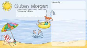 Vorschau - Präsentationen/Tafelbilder - Begrüßungsbild: Feriencountdown Sommer (digitale Tafel) - Seite 2