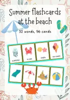 Aperçu - Apprentissages en autonomie - Summer Flashcards - at the beach - The British Fox - Page de couverture