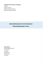 Vorschau - Stundenentwürfe - Unterrichtsentwurf Lesen - Deutsch - Seite 1